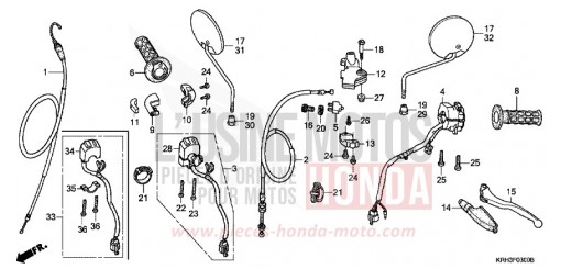LEVA MANUBRIO/INTERRUTTORE/CAVO XR125L4 di 2004